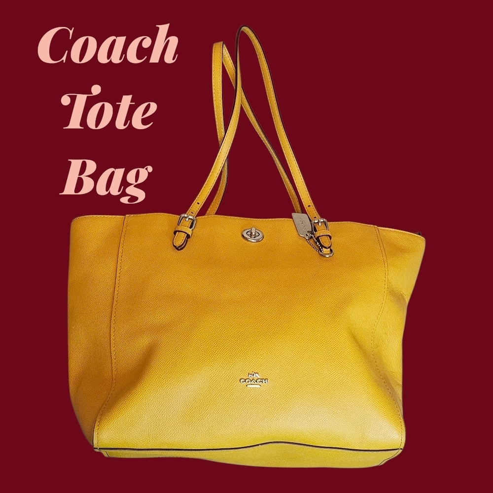 Coach Vibrant Golden Rod Yellow Leather Tote